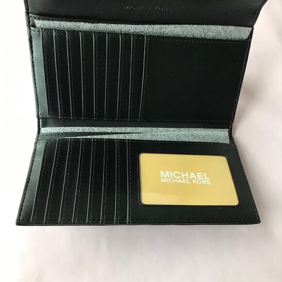 Michael Kors Jet Set Travel LG Trifold Women's Wallet - Black MSRP $328 - Picture 9 of 14